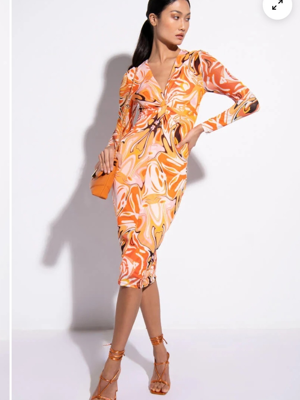 The AKIRA Label Summer Of Love Mesh Swirl Print Midi Dress XL